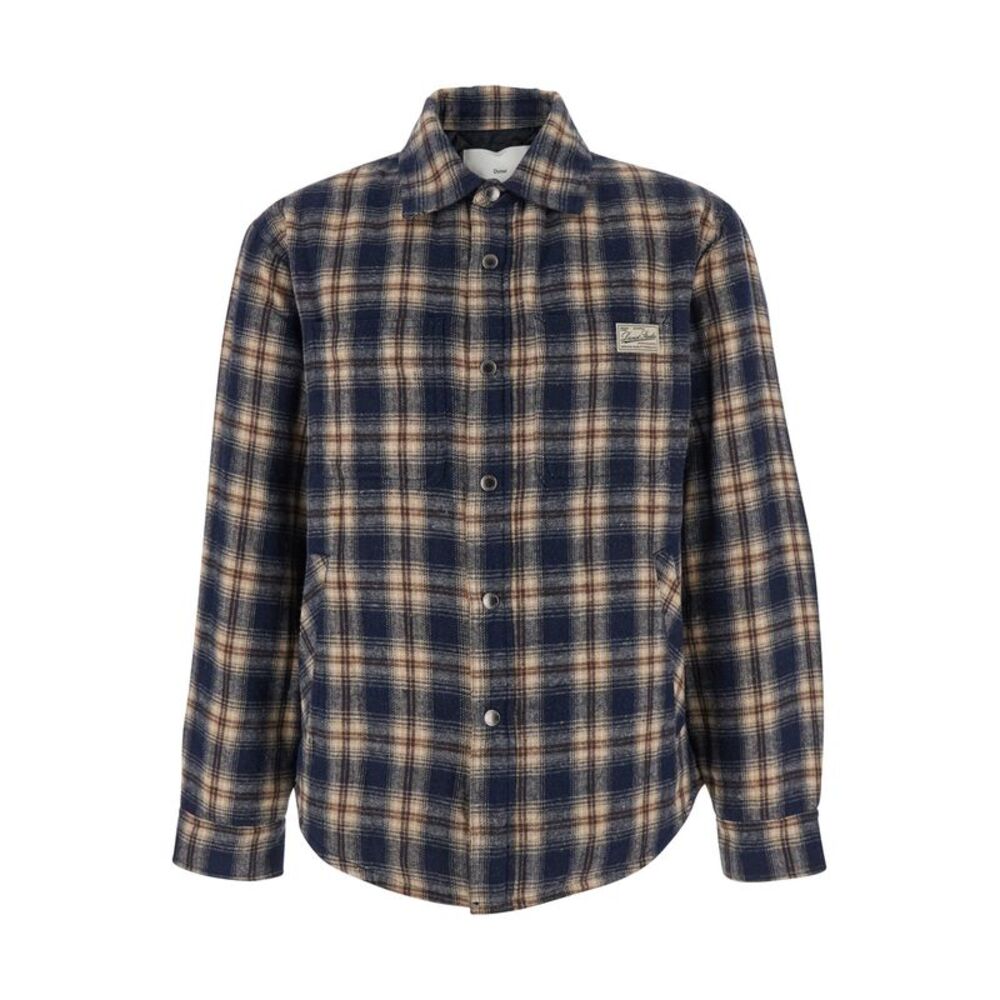Dunst Men Multicolor Checkered Shirt With Front Logo Patch In Flannel Man
